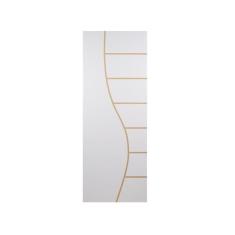 Imagem de Kit com 2 Folhas de Porta Madeira Decorada 210x90cm Espessura 3,5cm Cantareira Mgm Branco