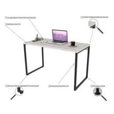Imagem de Mesa de Escritório Office 135cm Estilo Industrial Prisma C08 Snow - Mpozenato