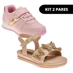 Imagem de Kit 2 Tênis Infantil Feminino e Sandália Casual e Escolar-Feminino