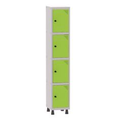 Imagem de Armário Guarda Volume Locker Roupeiro 1 Vão 4 Portas Aço GRP501/4 Cinz