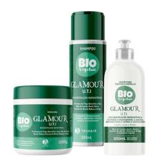 Imagem de Kit Sh + Mask + Creme Pentear 300ml Biovegetais UTI Glamour - Trihair