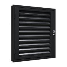 Imagem de Porta de Aço de Giro para Alçapão com Porta Cadeado 80x60cm Aço Pronto Riobras Preto