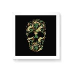 Imagem de Arte Maníacos Quadro Decorativo Caveira Militar Central - 50x50cm (Moldura em laca )