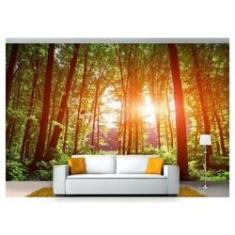 Imagem de Papel De Parede Floresta Natureza Árvores 3D 3M² Xna191