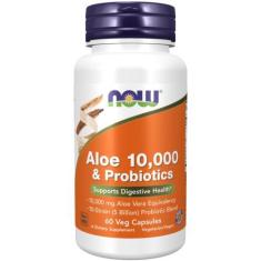 Imagem de Aloe Vera Now Foods 10.000Mg E 5 Bilhóes Probioticos 60Caps