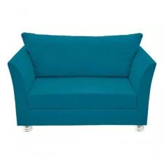 Imagem de Namoradeira Lisboa 2 Lugares Salão Suede Azul Tiffany