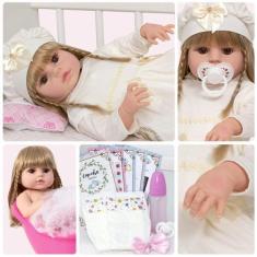 Imagem de Boneca Estilo Reborn Menina Loira 13 Itens Envio Imediato - Cegonha Re