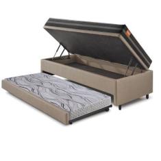 Imagem de Bicama Box Baú Solteiro Revestimento Sintético Linho Bege 88X188 Com C