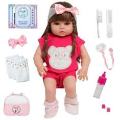 Imagem de Boneca Tipo Reborn Princesa Com Corpo Siliconado + Bolsa - Cegonha Reb