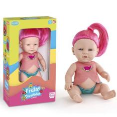 Imagem de Boneca Frutinha Divertida Melância Brinquedo Infantil Rosa - Bee Toys