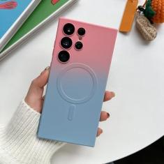 Imagem de Capa protetora de lente de câmera gradiente para Samsung S22 S23 S21 Plus Ultra Silicone Capa protetora de telefone, rosa azul, para S23Plus