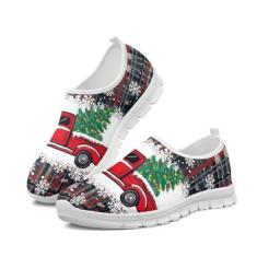 Imagem de GOSTONG Tênis masculino retrô de corte baixo, mocassins, respirável, de malha elástica, secagem rápida, branco, 34-48, Caminhão, 36