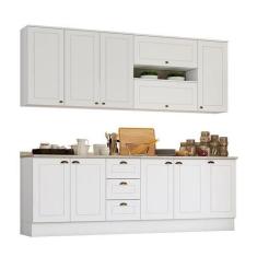 Imagem de Cozinha Completa Americana 7 Peças Branco com Tampo - Móveis Henn, Bra