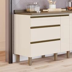 Imagem de Balcão 3 Gavetas 60cm Connect Off White