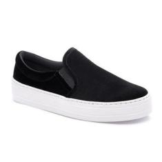 Imagem de Tênis Slip On Flatform Feminino Veludo Dia a Dia Leve-Feminino