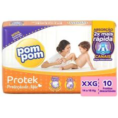Imagem de Fralda Pom Pom Protek Proteção de Mãe Tamanho XXG 10 Unidades Peso Indicado 14 - 18kg