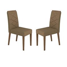 Imagem de Kit Com 2 Cadeiras Para Mesa De Jantar Caroline Imbuia Marrom VL02 New Ceval