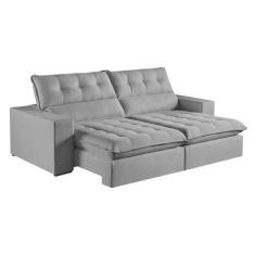 Imagem de Sofá Retrátil e Reclinável Oregon Veludo - Blossom Casa, Cinza 2323, 1