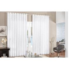 Imagem de Cortina Renda sala ou quarto com voal 4,00m x 2,80m para varão 4m cor 