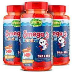 Imagem de Kit 3 Ômega 3 Kids 500mg Unilife 60 Cápsulas