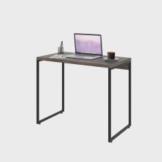 Imagem de Mesa Para Escritório e Home Office Industrial Aspen 90 cm C01 Carvalho Dark - Lyam Decor