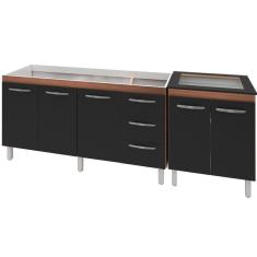 Imagem de Balcao Pia 160cm E Cooktop 4 Bocas Savana Preto Mobbs Savana Preto