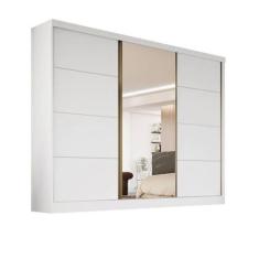 Imagem de Guarda-Roupa 1 Portas Espelhada Mdf 6 Gavetas - Bergamo-Branco - Bianc