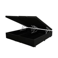 Imagem de Cama Box Baú Casal 138 Bipartido Bello Box - Tecido Sintético Preto