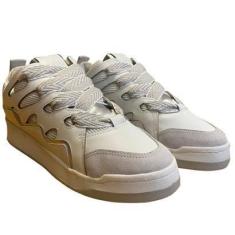 Imagem de Tênis Arezzo Branco Multimaterial Bico Redondo Curve-Feminino