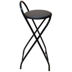 Imagem de Banqueta Lara Alta Dobrável com 70 cm de Altura Estrutura Preto - Meta