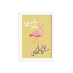 Imagem de Quadro Flamingo e Folha Moldura  33x43cm