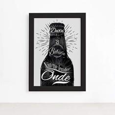 Imagem de Quadro Frase Boteco Garrafa Moldura  22x32cm
