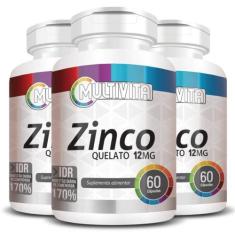 Imagem de Kit 3X Zinco Quelato 60 Cápsulas - Multivita