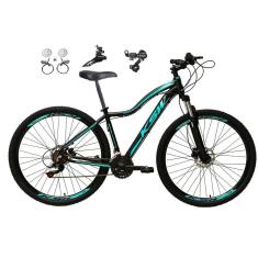 Imagem de Bicicleta Feminina aro 29 Ksw Mwza 24v Câmbios Shimano Freios Hidráulicos Garfo com Suspensão - Preto/Azul