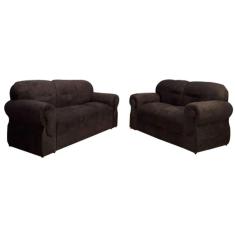 Imagem de Sofá de 2 e 3 Lugares Viena Marrom Liso