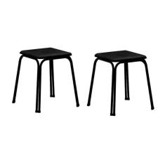 Imagem de Banqueta De Cozinha 1748 2 Banquetas Preto - Carraro