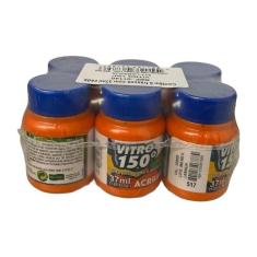 Imagem de Kit Com 6 Verniz Vitro 150 Laranja 517 Acrilex 37Ml