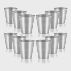 Imagem de Jogo 17 Copos De Alumínio Merenda Polido Resistente 250ml