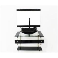 Imagem de Gabinete De Vidro 60Cm Com Cuba Retangular Chanfrada - 