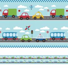 Imagem de Adesivo de Parede Faixa Decorativa Infantil Carros 10m x 10cm