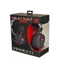 Imagem de Fone De Ouvido Gamer Knup Kp-401 Preto Vermelho Com Luz Led