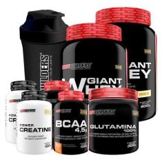 Imagem de Kit 2 Giant Whey 900G+ 2 Bcaa 100G+ 2 Power - Bodybuilders