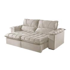 Imagem de Sofá 3 Lugares Retrátil E Reclinável Martins M-178 Veludo Creme