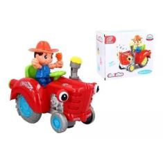 Imagem de Brinquedo Carro Carrinho Trator Fazendeiro Musical Infantil Bate E Vol