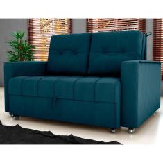 Imagem de Sofá Cama 2 Lugares Yago Veludo Maserati Azul