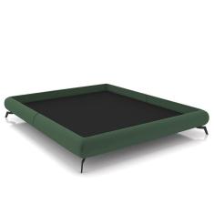 Imagem de Cama Casal Base Box 138x188cm Pés De Ferro Cold P02 Veludo Verde - Mpozenato