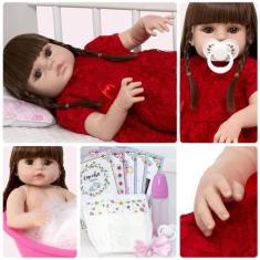Imagem de Boneca Reborn 100% Silicone Realista 13 Itens Envio Imediato - Cegonha