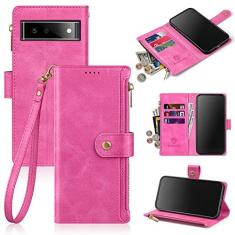 Imagem de Antsturdy Capa carteira para Google Pixel 6 Pro com porta-cartões para mulheres e homens, capa para celular Google Pixel 6 Pro com bloqueio de RFID, capa flip de couro PU à prova de choque com alça de