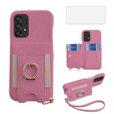 Imagem de Asuwish Capa de telefone para Samsung Galaxy A53 5G capa carteira com protetor de tela de vidro temperado e anel de crédito de couro PU suporte para cartão slot celular A 53 G5 53A SM A536U 6,5