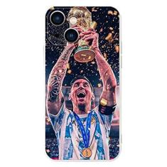 Imagem de ZERMU Capa para iPhone 13, Lione%l Mess%i Super Soccer Star Player Fashion Proteção Total Silicone Macio TPU Absorção de Choque Capa para iPhone 13 6,1 polegadas, Bandeira da Argentina-10